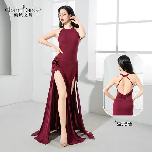 肚皮舞服装深V露背连衣裙dariya