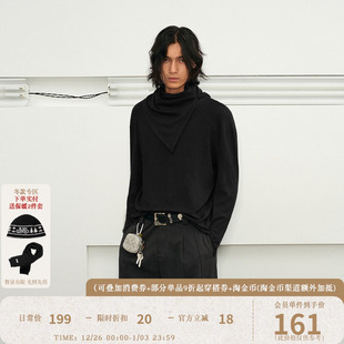 男女秋冬纯色打底上衣 斜拉链堆堆领解构高领针织长袖 KREATE 24AW