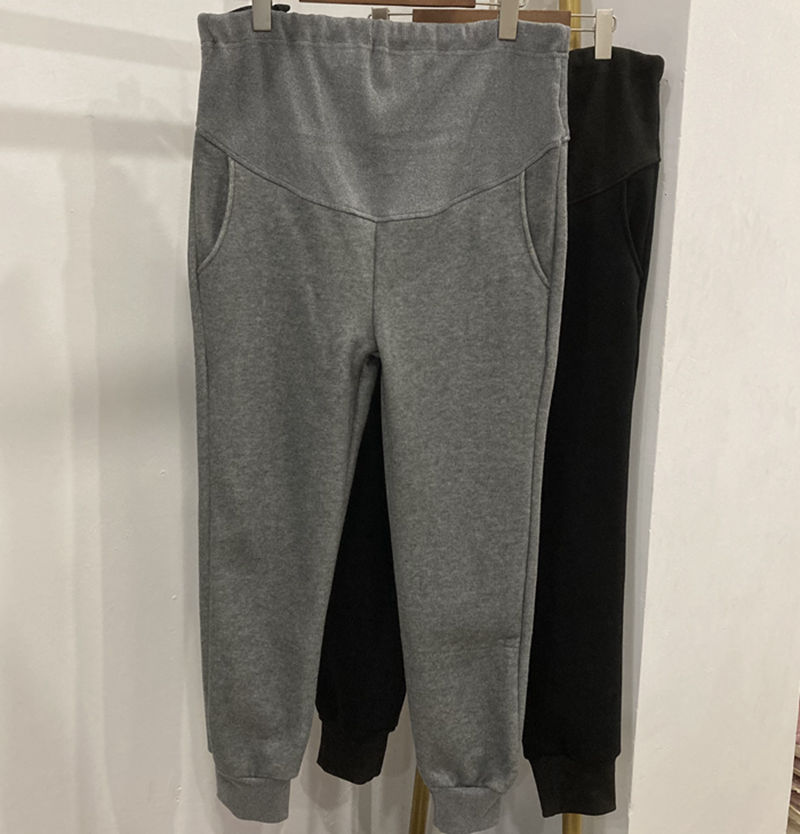 孕之彩冬裝孕婦褲加絨可調節高腰