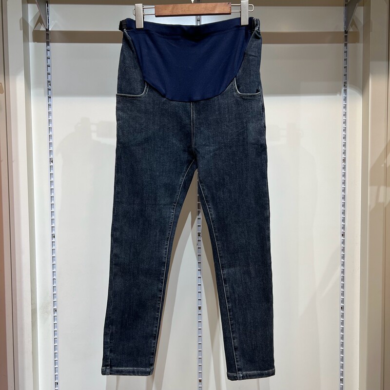 孕之彩秋冬孕妇裤加厚弹力牛仔直筒裤孕妇装宽松可调节托腹长裤