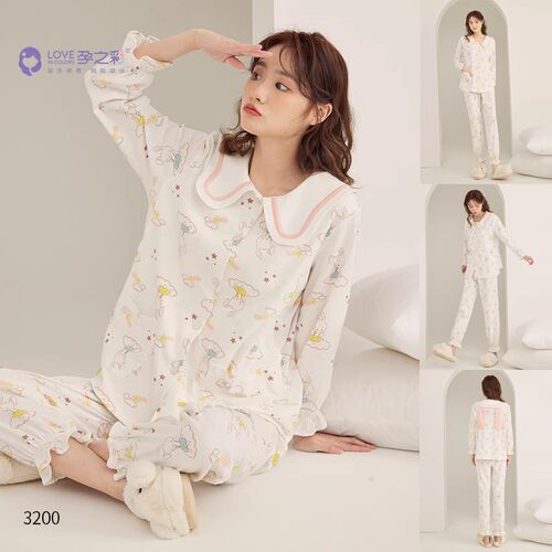 孕之彩秋冬纯棉哺乳月子服家居服