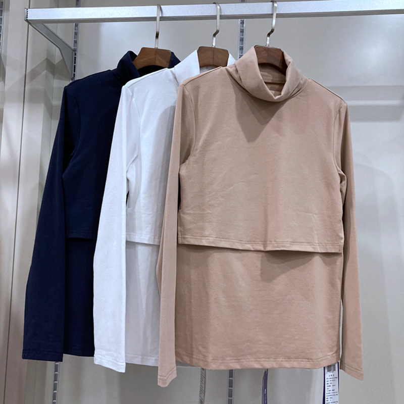 孕之彩秋纯棉孕妇打底衫哺乳上衣