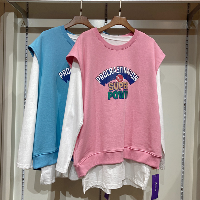 春装新款孕妇装孕之彩两件套上衣纯棉宽松T恤长袖YWS191223