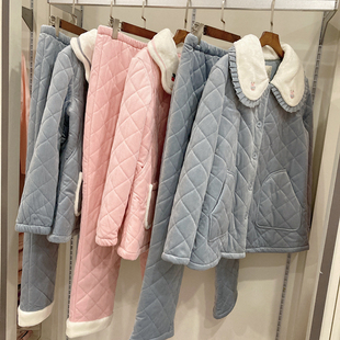 孕之彩冬款特厚家居服哺乳月子服套装加厚外出睡衣保暖