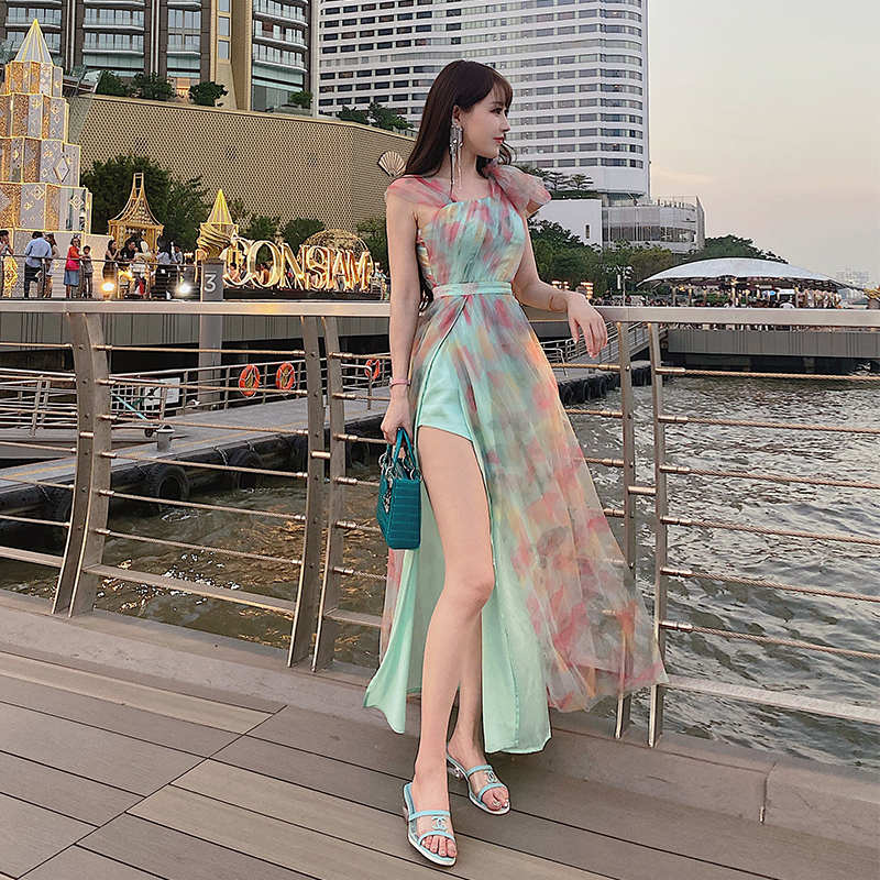 你在别家日常网纱送打底裤长裙