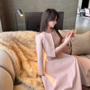 洋房珍珠 掐腰大裙摆套装 高知韩女 外套 裙 珍珠西装 熊熊屋