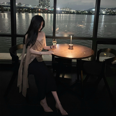 熊熊屋【薄纱细闪】氛围感 香槟乱麻亮片 飘带褶皱吊带鱼骨上衣