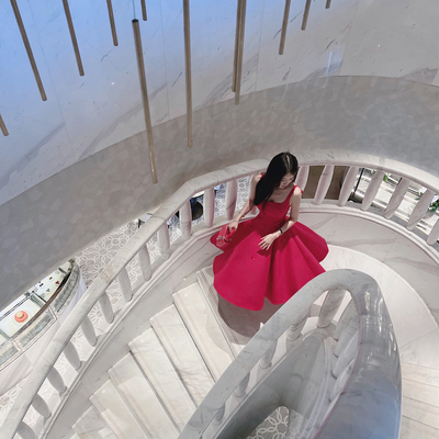 熊熊【佛洛伊德长裙】爆款贝微微穿搭白富美立体收腰大裙摆连衣裙