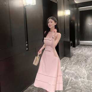 熊熊【温柔千金】包臀/伞摆 白富美水钻蝴蝶结连衣裙d10r大气长裙