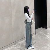 重工烫钻直筒牛仔裤 熊熊私服 璀璨流星 熊熊屋