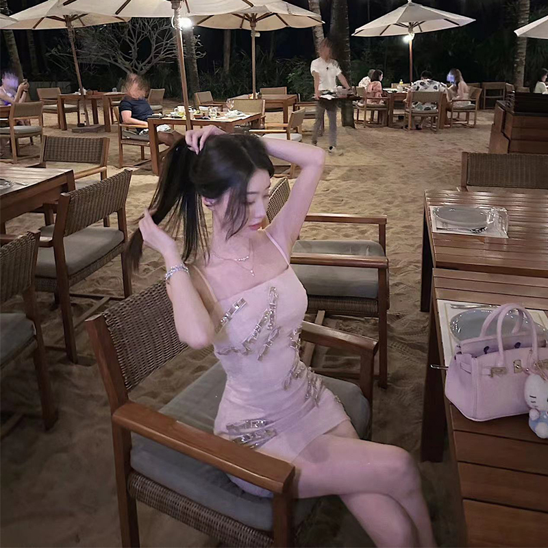 熊熊屋【热恋千金】温柔娇俏纯手工香槟金蝴蝶结网纱连衣裙