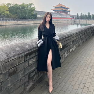 口双面尼大衣 人生大衣2.4米850g澳洲羊毛龙猫袖 厌世御姐