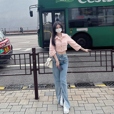 经典不过时双腰头设计牛仔裤