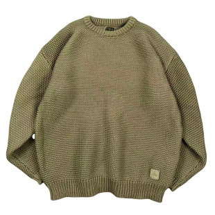 慵懒范秋冬百搭外衣 32支粗纱肌理感重磅挺阔圆领毛衣 美式 复古2