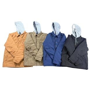 美式休闲嘻哈HIPDOP假两件连帽男款冬季帆布多兜夹棉大码棉衣外套