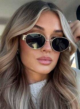 Women's 3-Pack Metal Oval Sunglasses Classic Oval Shape