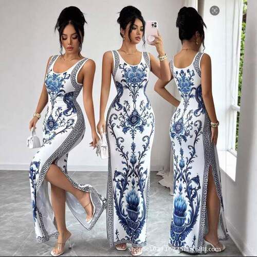 Plus Size Women's Dress Mesh Patchwork V Neck Long Sleeve