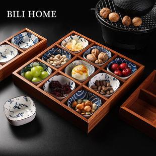 干果盘水果零食盘客厅家用分格盘糖果坚果瓜子拼盘 九宫格托盘中式
