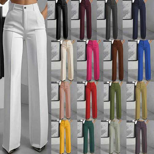 Women's Solid Tank Top & Pocket Wide Leg Pants Set