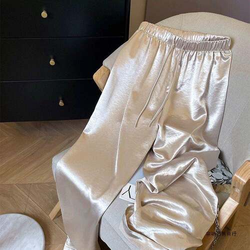 Women's Spring Summer Wide Leg Pants  Pure Color  Fit