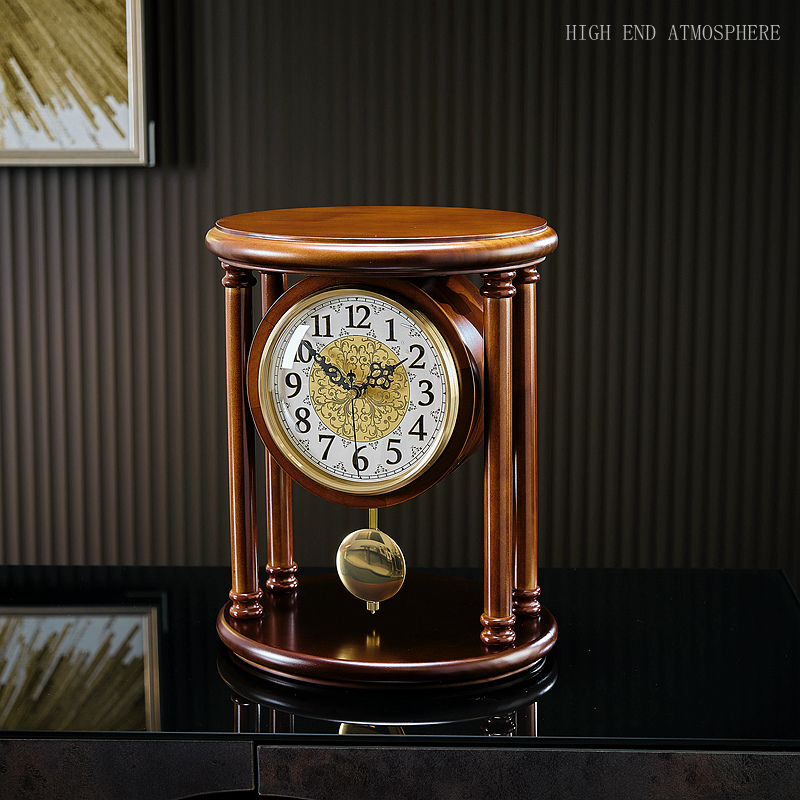 经典客厅实木装饰座钟台式钟表