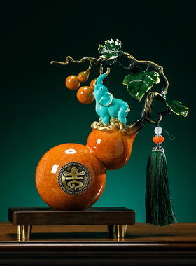 葫芦铜摆饰工艺礼品摆饰新中式客厅办公室玄关装饰搬家礼物乔迁新