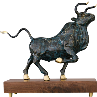 牛气冲天铜牛摆件高档办公室工艺品工厂搬迁开业乔迁礼品公司贺礼