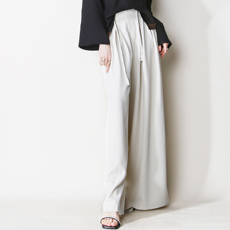 A68垂感超好大摆立体剪裁阔腿高腰欧美风大气简约百搭西装长裙裤