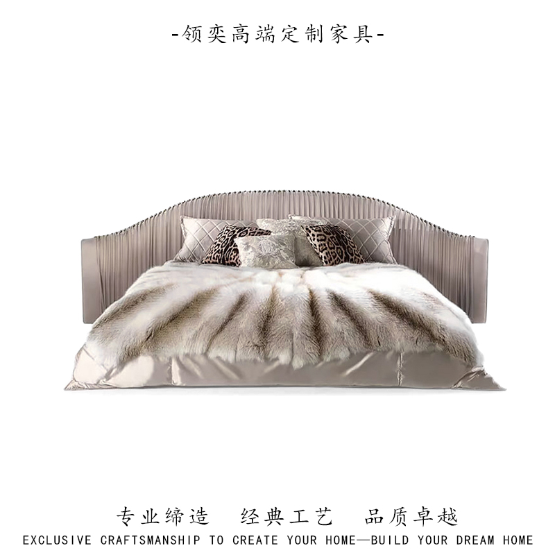 别墅主卧真皮双人床新婚床