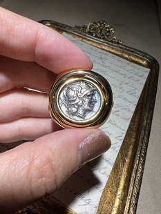 客订欣赏 可定制同款 18K金古币戒指 古罗马银币戒指定制