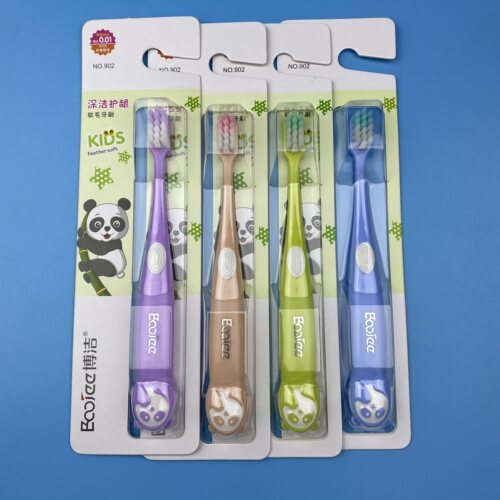 博洁902软毛熊猫儿童牙刷手动