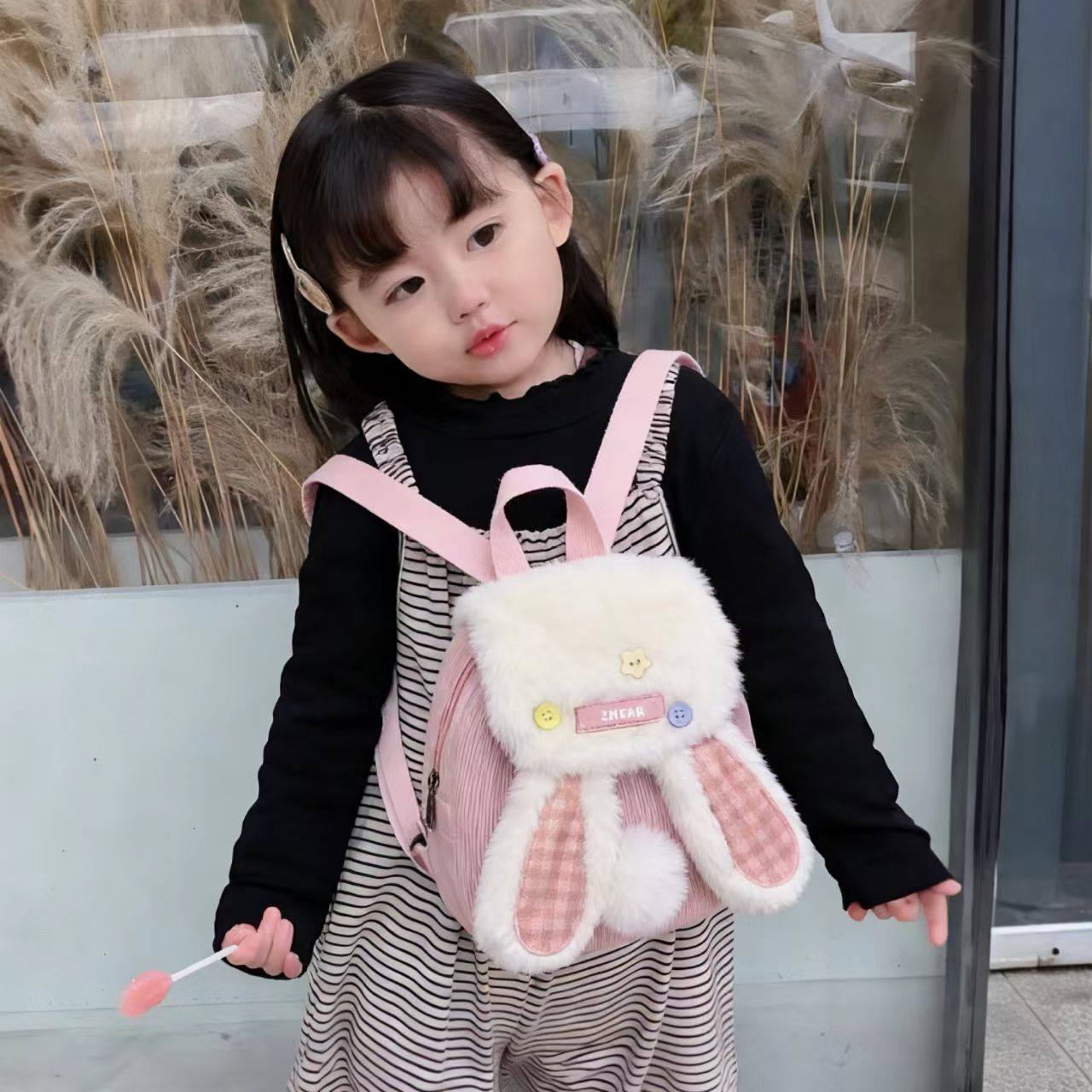 儿童外出小背包可爱兔子大耳朵2025秋冬高颜值洋气毛绒女孩双肩包,玩具/童车/益智/积木/模型,书包,淘宝优惠券,粉丝福利购,淘宝优惠卷