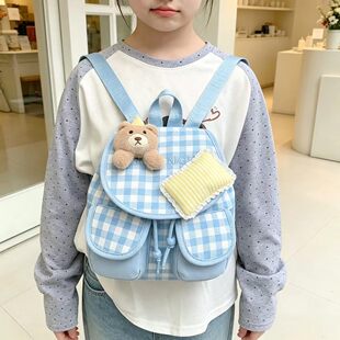 女童背包时尚小包潮可爱小熊斜挎包高颜值女孩书包外出游玩双肩包