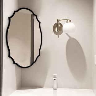 法式复古旋转浴室镜墙角镜子风水镜可伸缩转角卫浴镜卫生间镜子