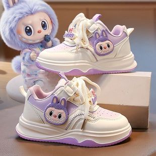 女童运动鞋春秋新款拉布布童鞋透气软底跑步鞋学生小白鞋儿童板鞋