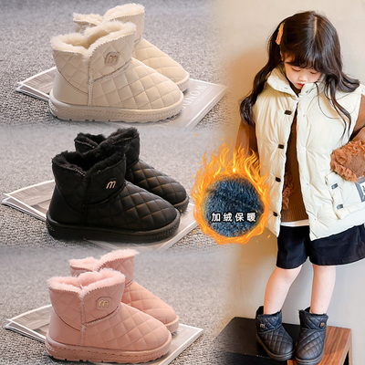 冬季新款加绒加厚保暖儿童雪地靴