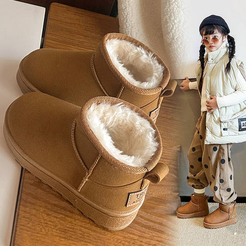 冬季新款加绒加厚保暖儿童雪地靴
