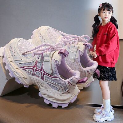 春秋新款时尚潮流透气女童老爹鞋