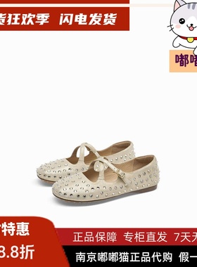 zsazsazsu莎莎苏2025夏圆头交叉带浅口软底芭蕾鞋单鞋ZA65114-44