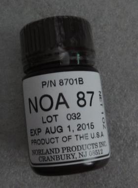 原装NOA87美国Norland紫外固化光学胶UV胶水粘贴PLC或FA光纤器件