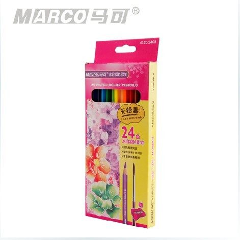 马可24色水溶性彩色铅笔彩铅笔