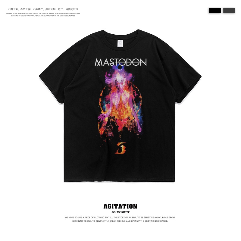 Maroon5魔力红短袖男ins潮欧美潮牌t恤美式印花半袖黑色打底上衣