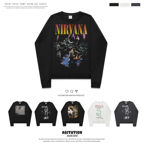 卫衣欧美休闲宽松nirvana涅槃