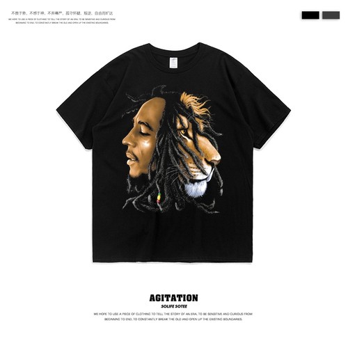 复古美式夏季黑色短袖t恤