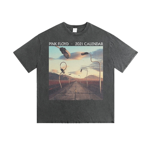 pinkfloyd平克·弗洛伊德摇滚水洗做旧深灰复古短袖T恤男女上衣