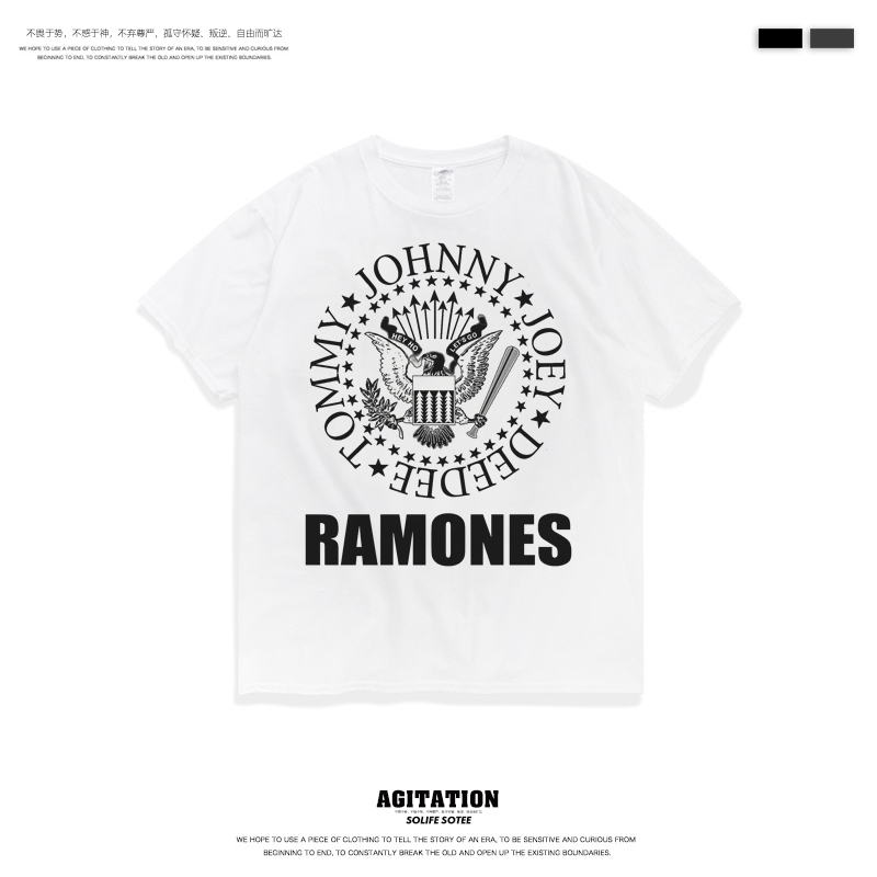 Ramones雷蒙斯PUNK ROCK摇滚主题短袖男ins潮欧美潮牌t恤美式街头