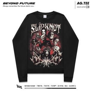 slipknot活结摇滚金属秋冬卫衣宽松休闲潮牌长袖打底外套黑色直喷
