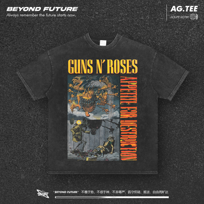 美式复古水洗做旧宽松短袖T恤