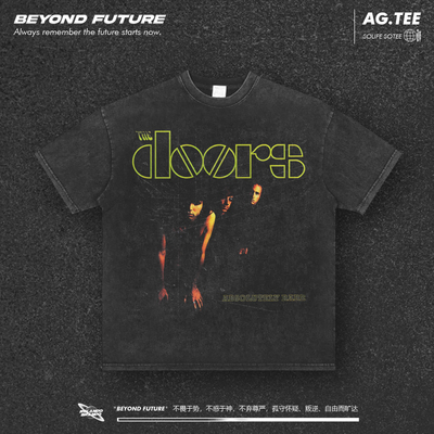 TheDoors大门乐队美式复古水洗做旧宽松2025印花短袖T恤上衣