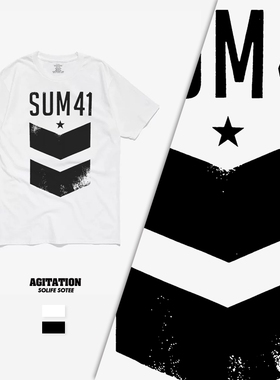 潮流休闲夏季高街白色短袖T恤上衣IN魔数sum41加拿大朋克摇滚乐队